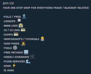 Image showing different advertisements for malware